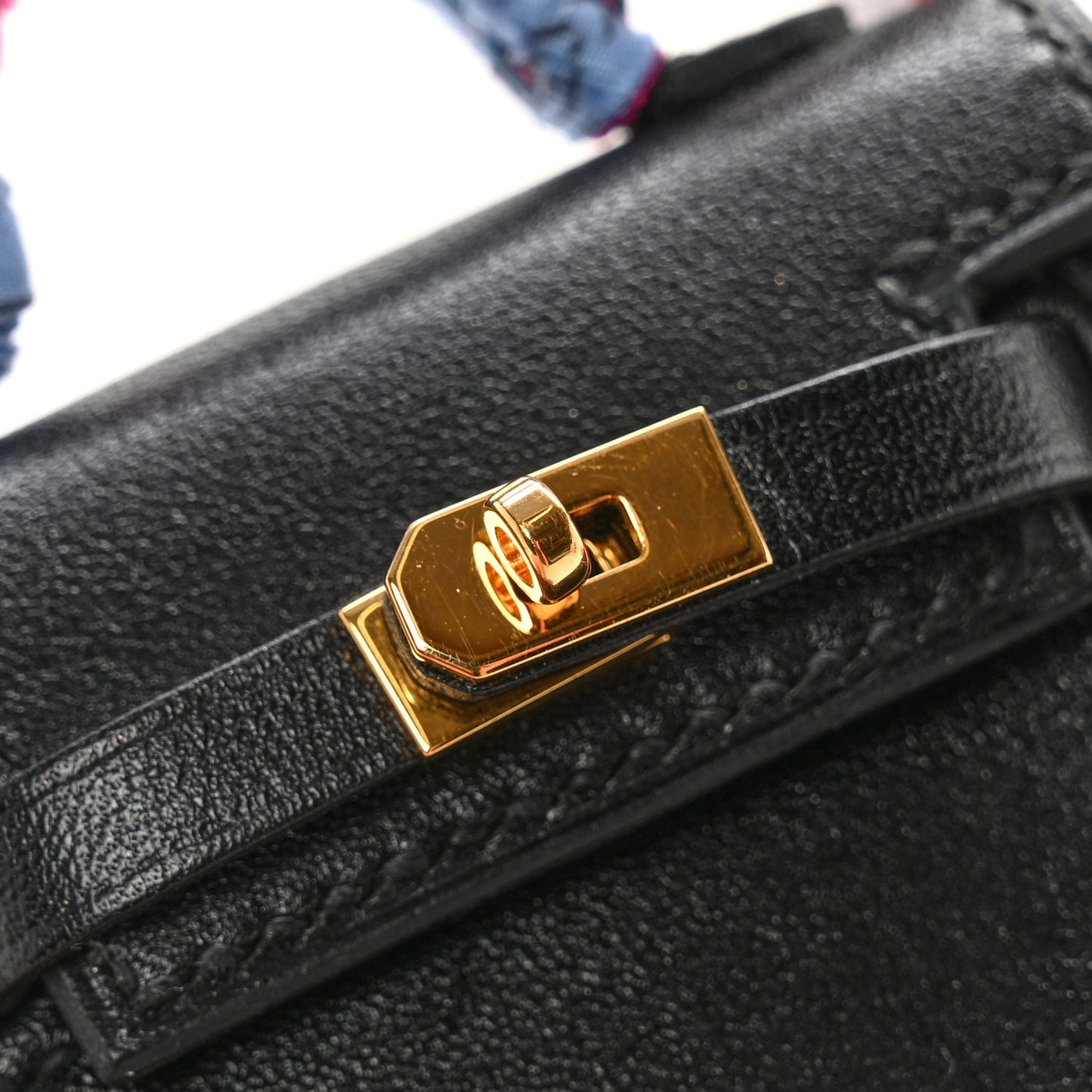Tadelakt Mini Kelly Twilly Bag Charm Black