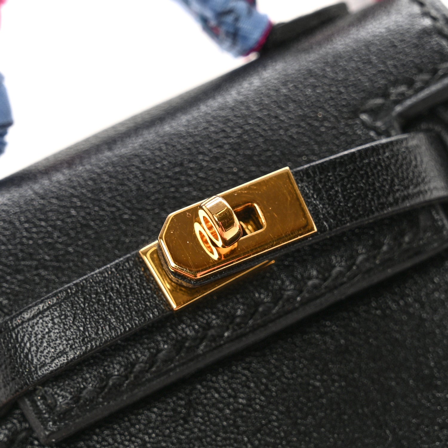 Hermes Tadelakt Mini Kelly Twilly Bag Charm Black 5 of 6