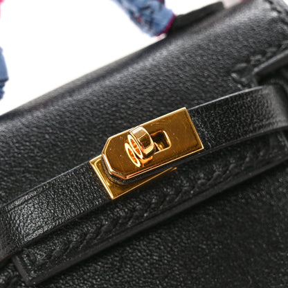 Hermes Tadelakt Mini Kelly Twilly Bag Charm Black 5 of 6