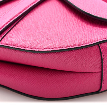 Christian Dior Grained Calfskin Saddle Bag With Strap Fuchsia 18 of 19