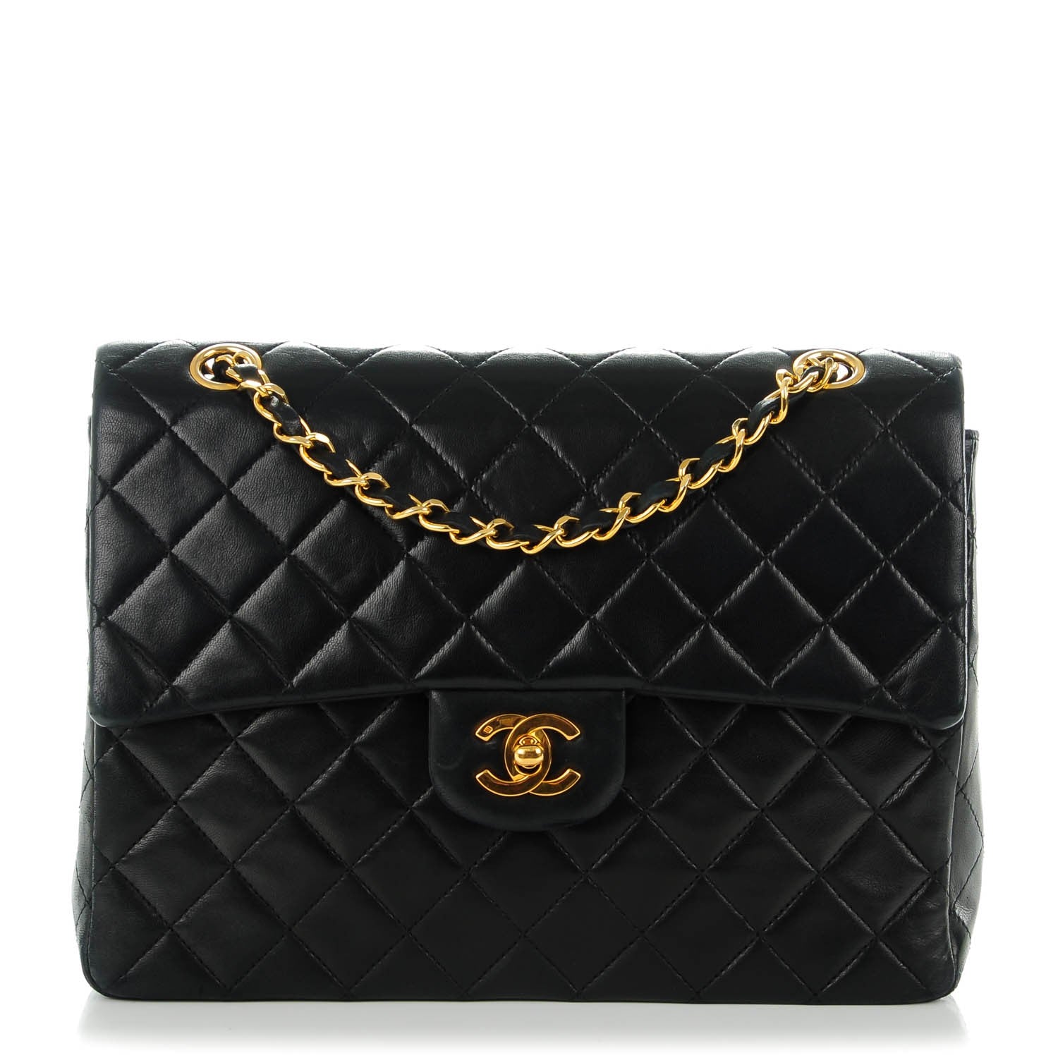 Chanel Lambskin Quilted Medium Double Flap Black 1 of 10