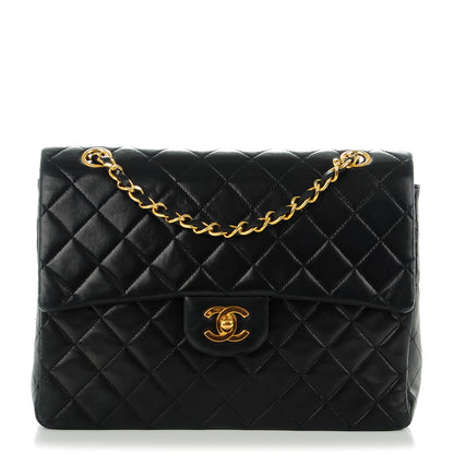Chanel Lambskin Quilted Medium Double Flap Black 1 of 10