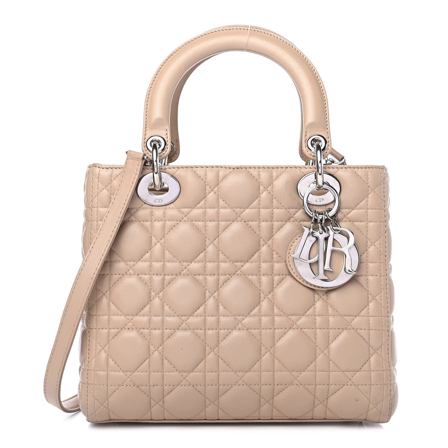 Christian Dior Lambskin Cannage Medium Lady Dior Rose Poudre 1 of 11