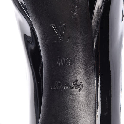 Louis Vuitton Patent Calfskin Eyeline Open Toe Pumps 40.5 Black 7 of 11