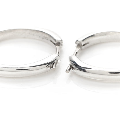 Tiffany Sterling Silver Cushion Hoop Earrings 3 of 5
