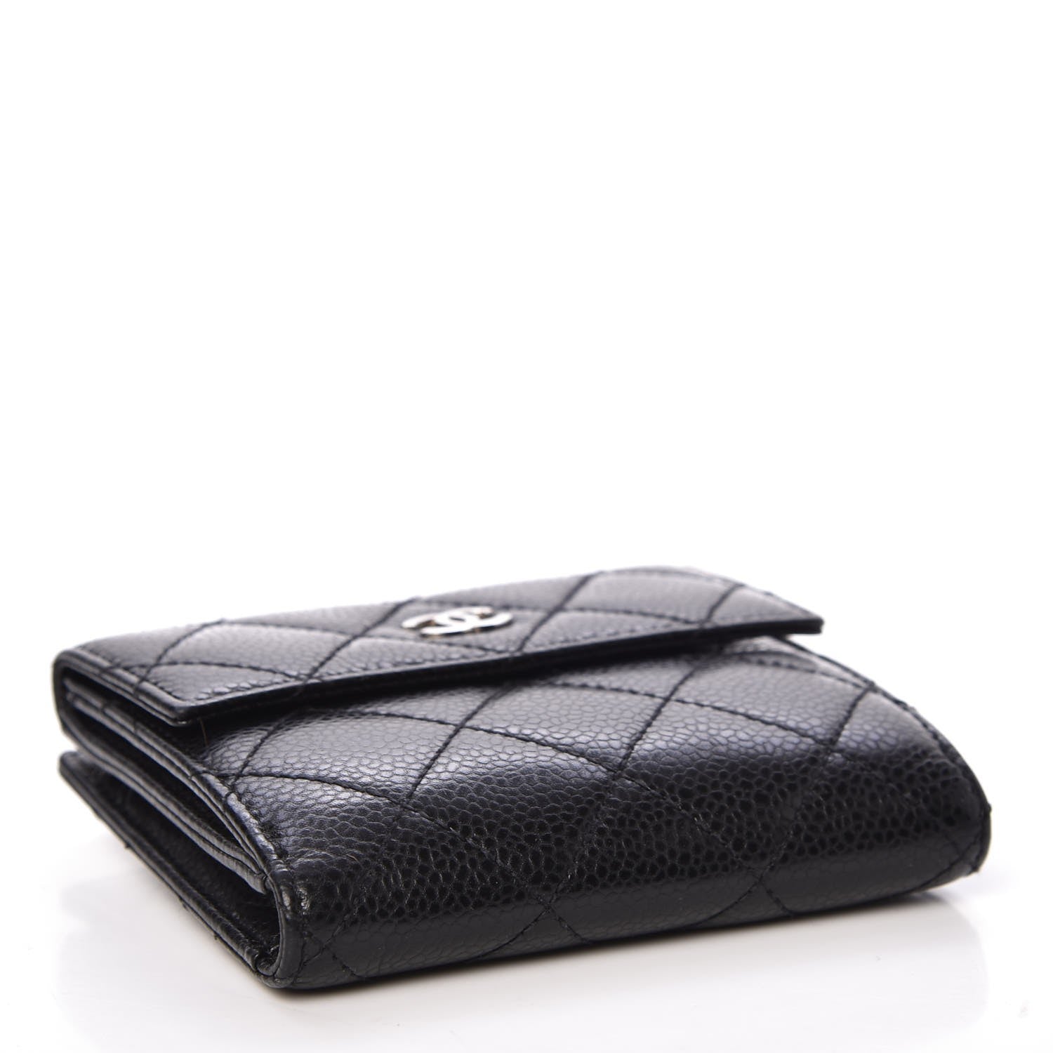 Chanel Caviar Quilted Compact French Flap Wallet Black 4 of 10