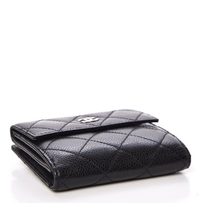 Chanel Caviar Quilted Compact French Flap Wallet Black 4 of 10