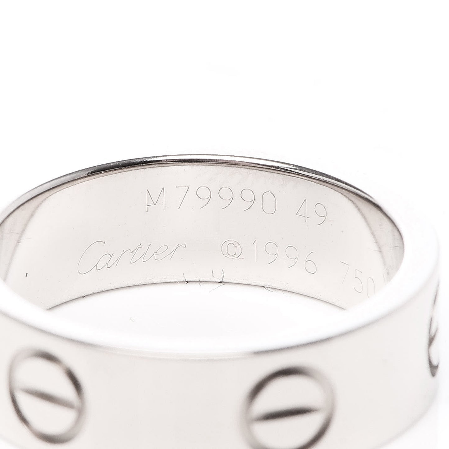 18K White Gold 5.5mm LOVE Ring 49 4.75