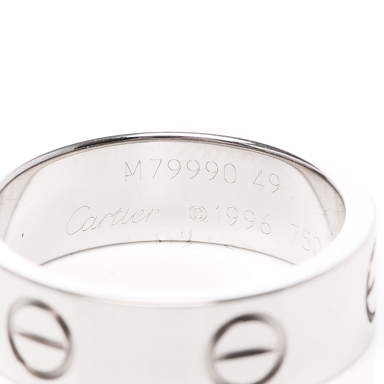 Cartier 18K White Gold 5.5mm LOVE Ring 49 4.75 4 of 4