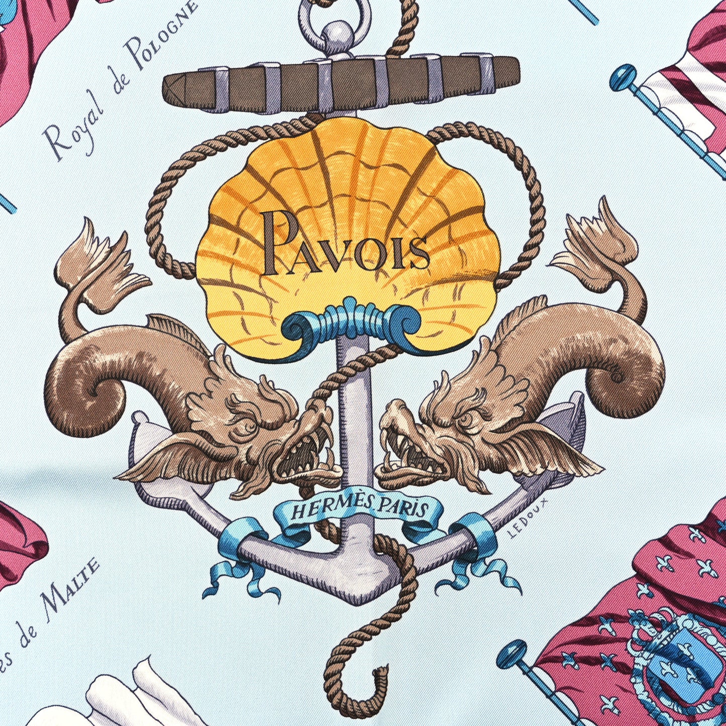 Silk Pavois Flags Carre Scarf 90