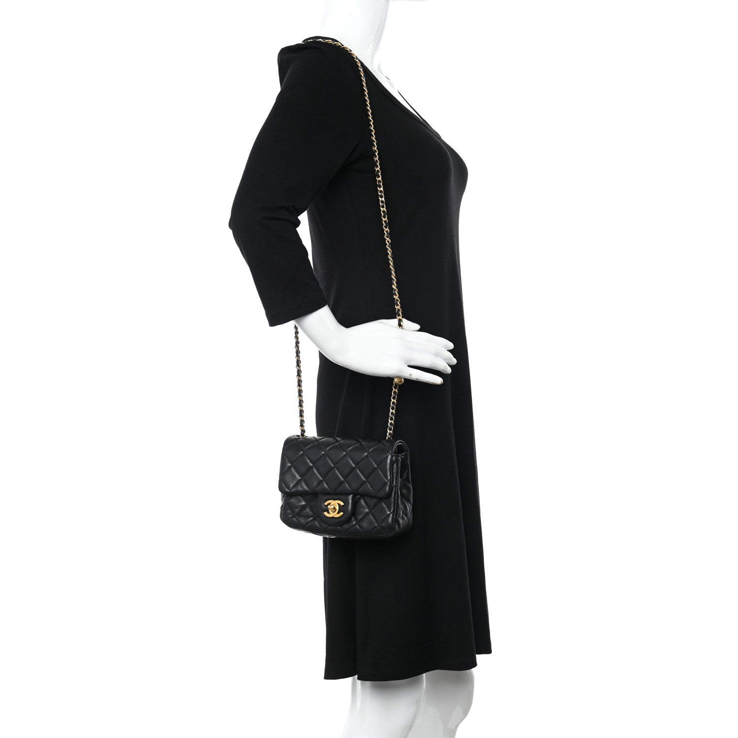 Chanel Lambskin Quilted Mini Pearl Crush Flap Black 2 of 11