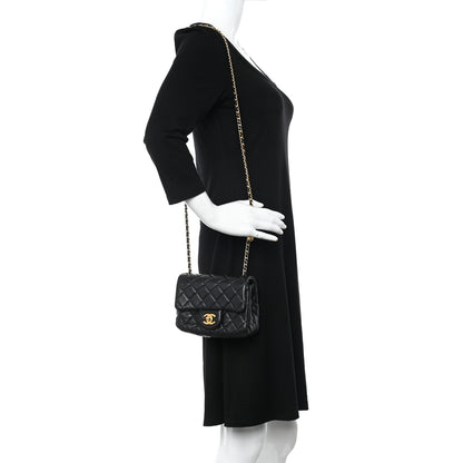 Chanel Lambskin Quilted Mini Pearl Crush Flap Black 2 of 11