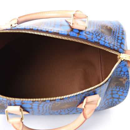 Louis Vuitton Monogram Kusama Town Speedy 30 Blue 4 of 10