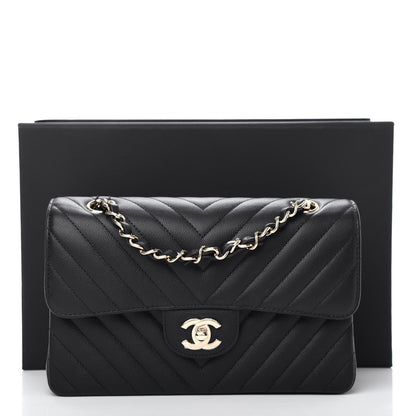 Chanel Caviar Chevron Quilted Small Double Flap Black 10 of 10