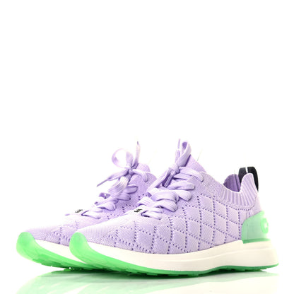 Chanel Mixed Fibers Quilted Womens CC Sneakers 38.5 Purple 3 of 8