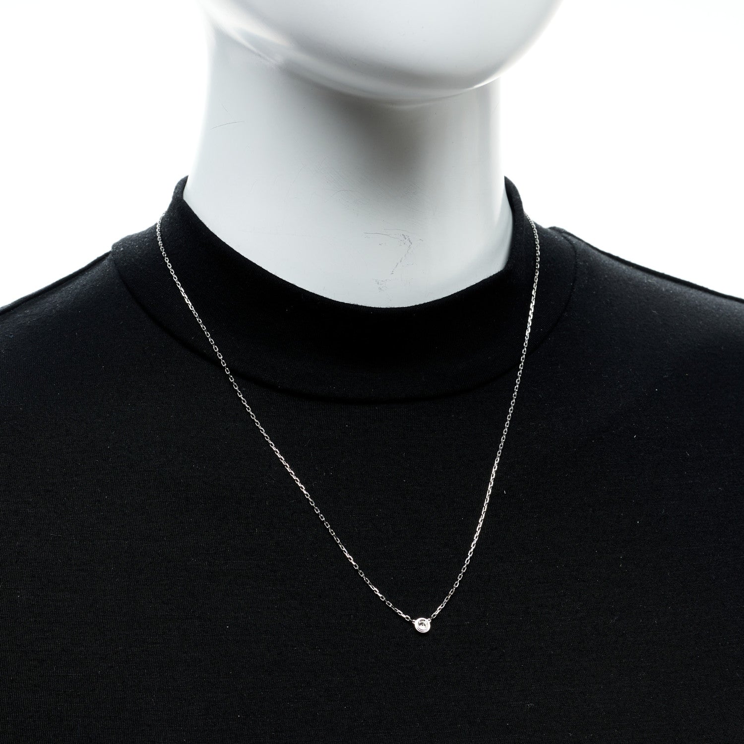 Cartier 18K White Gold Diamond SM D'Amour Pendant Necklace 2 of 6