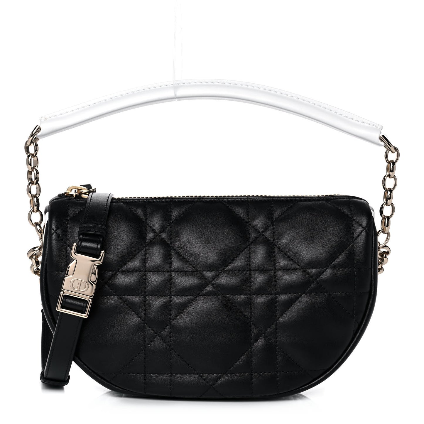 Lambskin Cannage Small Dior Vibe Hobo Bag Black