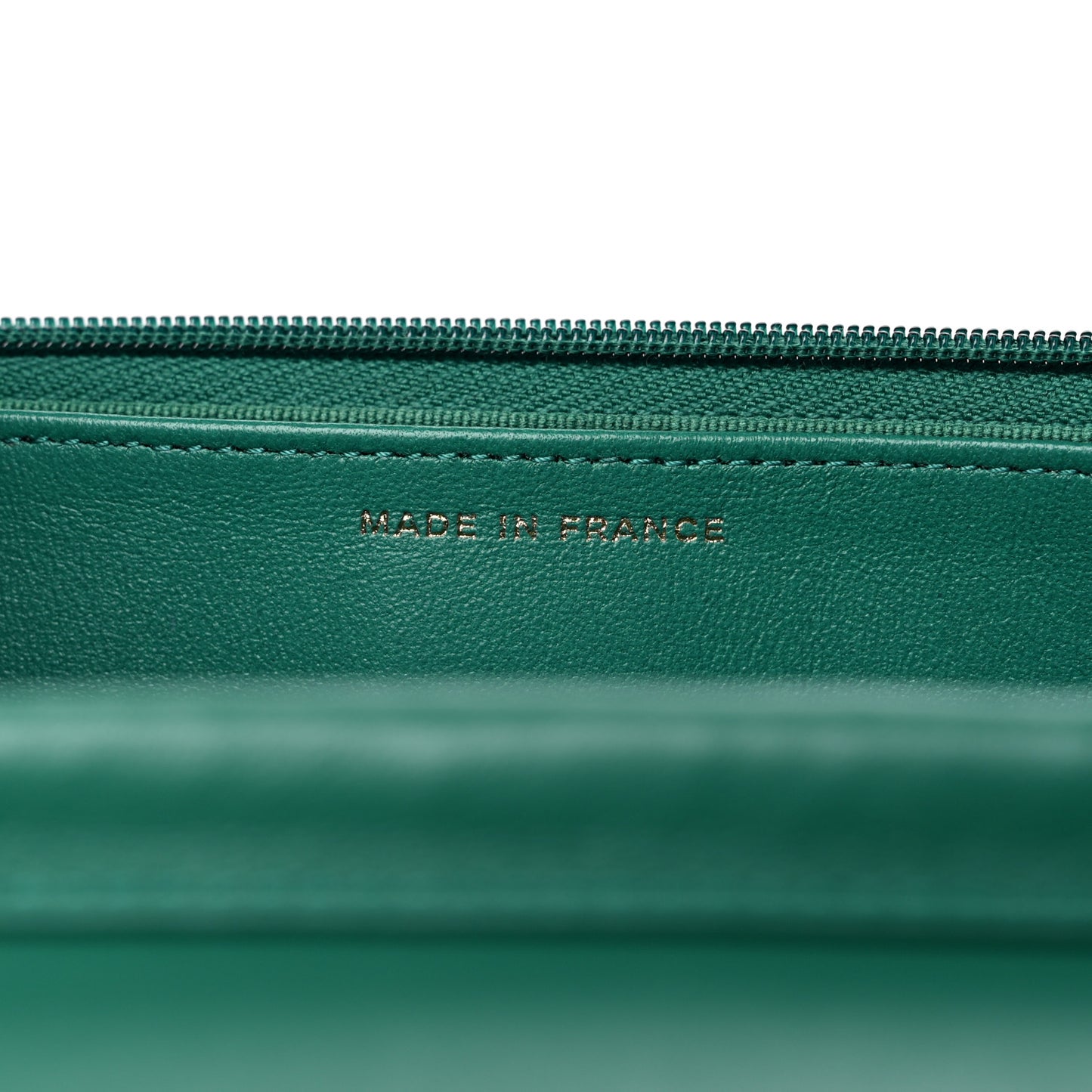 Lambskin Quilted Wallet On Chain WOC Green