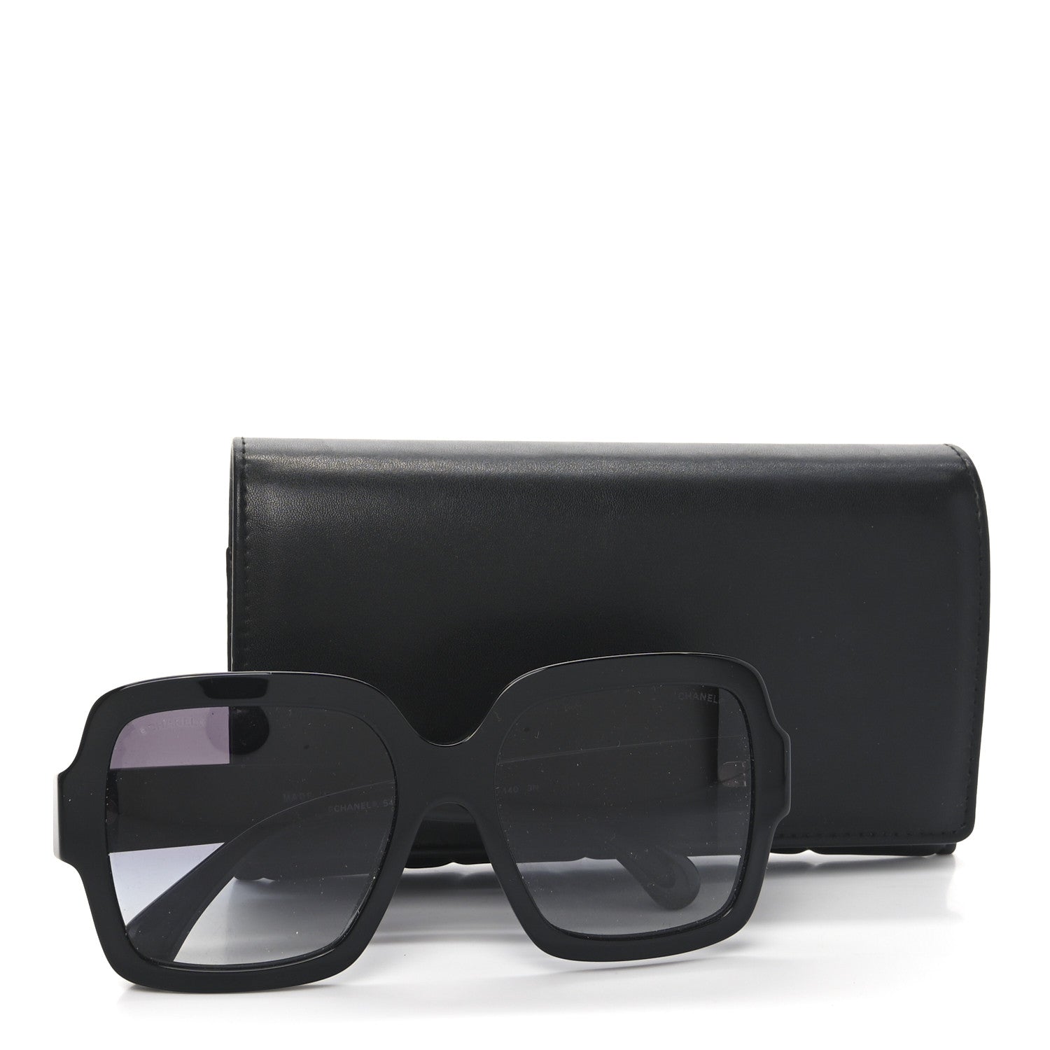 Chanel Acetate Charms Pearl Square Sunglasses 5479 Black Gold