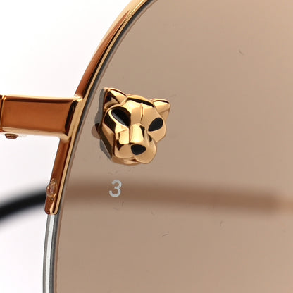 Cartier Panthere De Cartier Aviator Sunglasses Gold 7 of 7