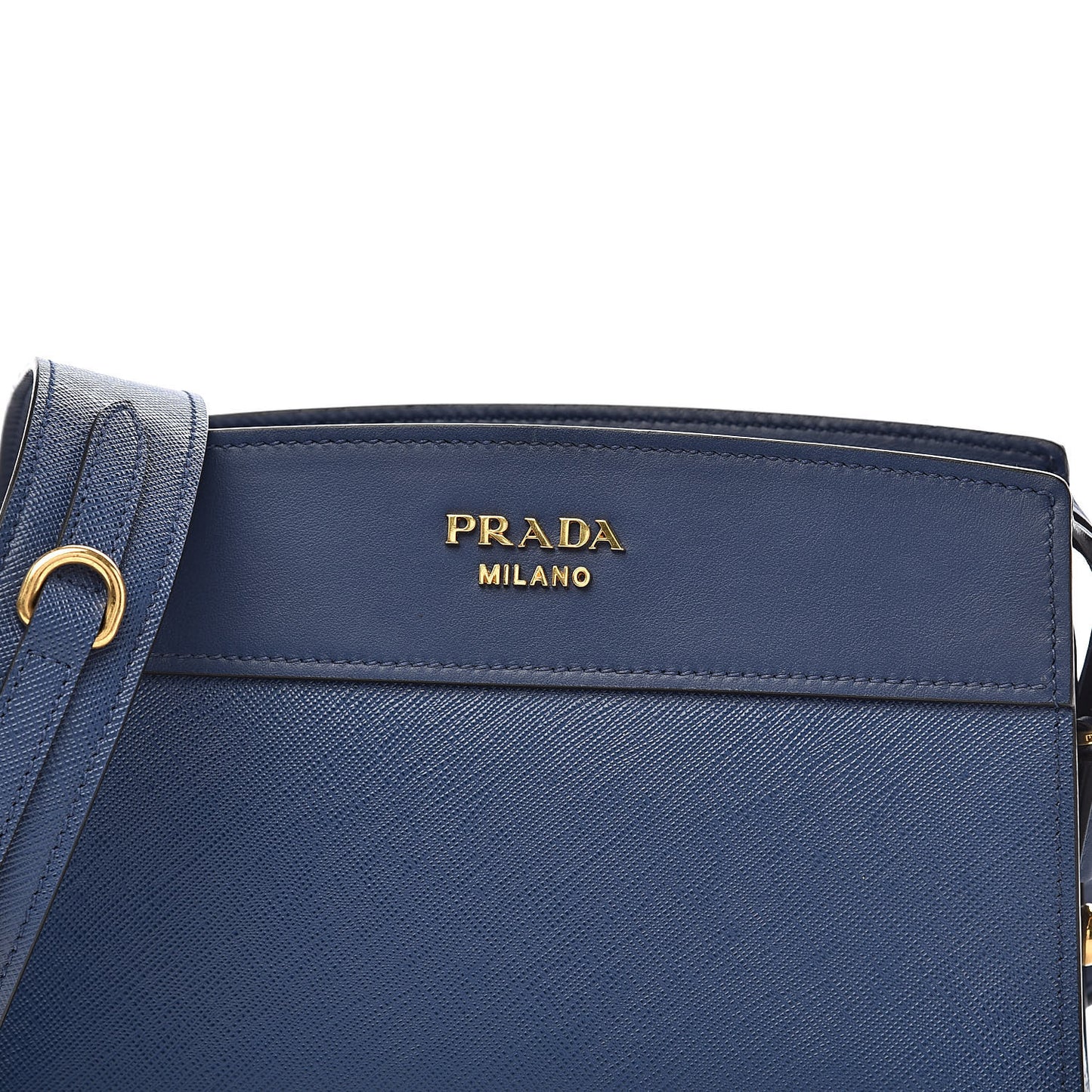 Saffiano City Calfskin Esplanade Crossbody Bag Bleuette