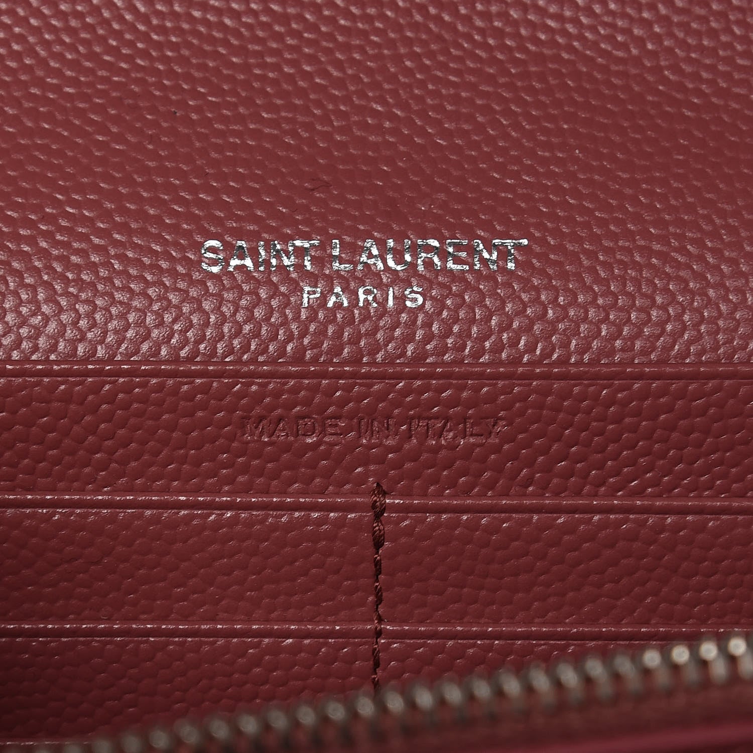 Saint Laurent Grain De Poudre Matelasse Chevron Monogram Chain Wallet Mystic Rose 6 of 6