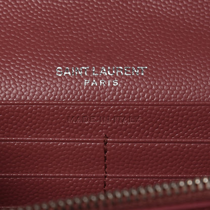 Saint Laurent Grain De Poudre Matelasse Chevron Monogram Chain Wallet Mystic Rose 6 of 6