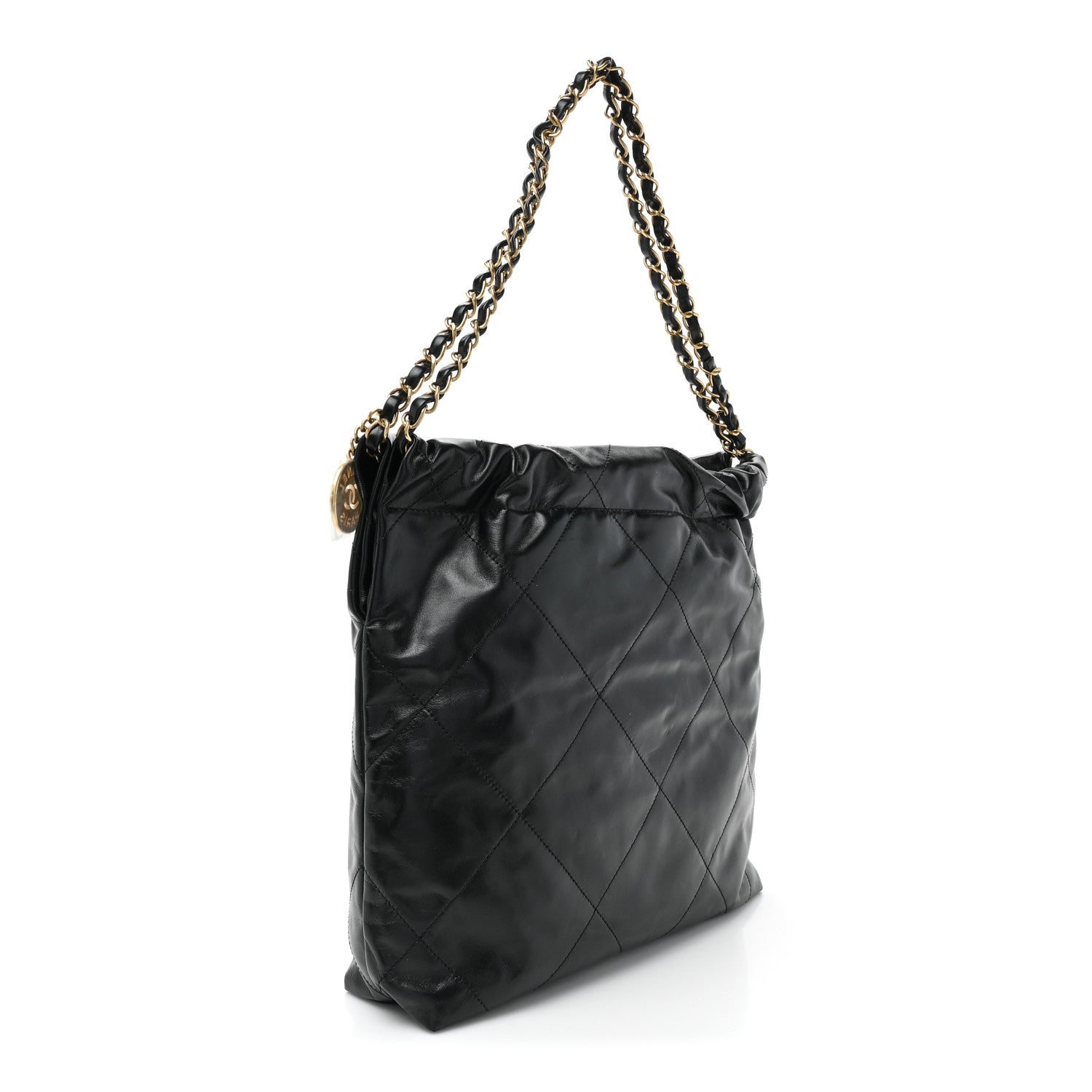 Chanel Shiny Calfskin Quilted Small Chanel 22 Black 4 of 11