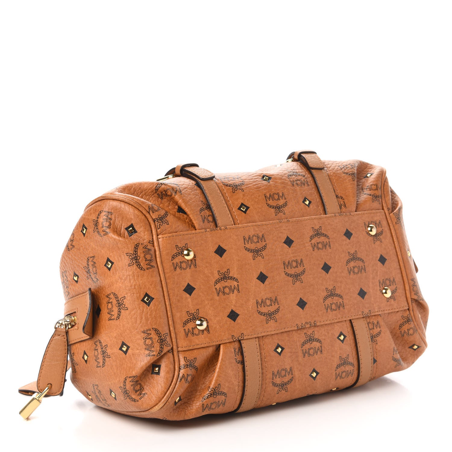 MCM Visetos Medium Essentials Shoulder Bag Cognac 4 of 9
