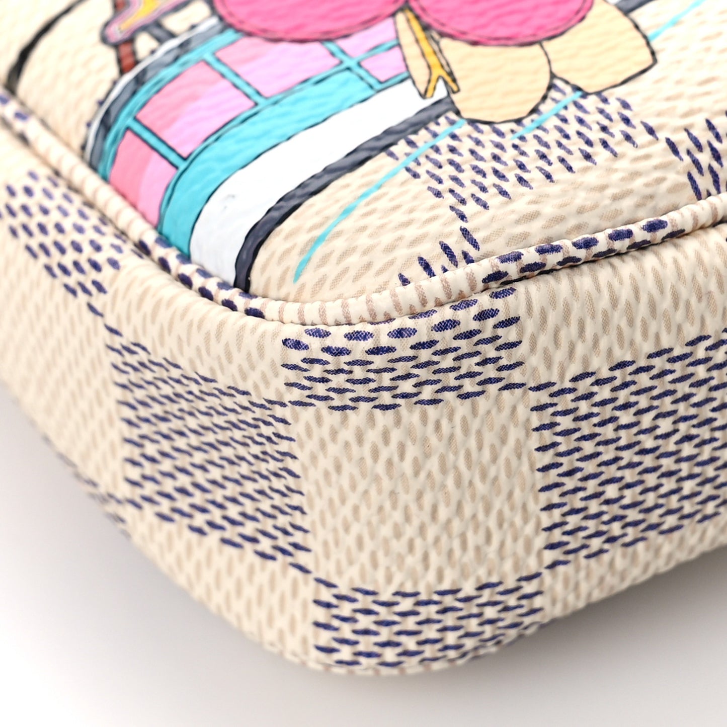 Damier Azur 2021 Christmas Animation Hollywood Mini Pochette Accessories Fuchsia