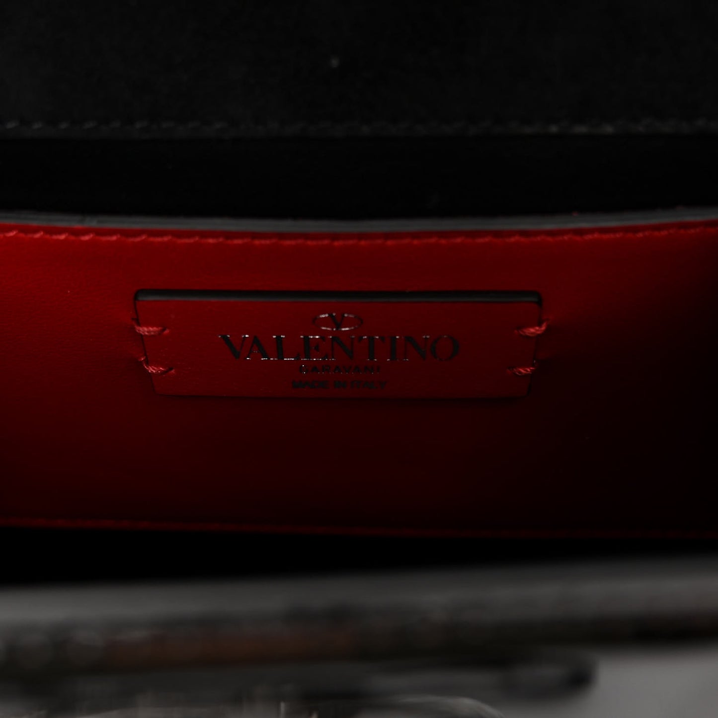 Patent Small VSling Top Handle Bag Black