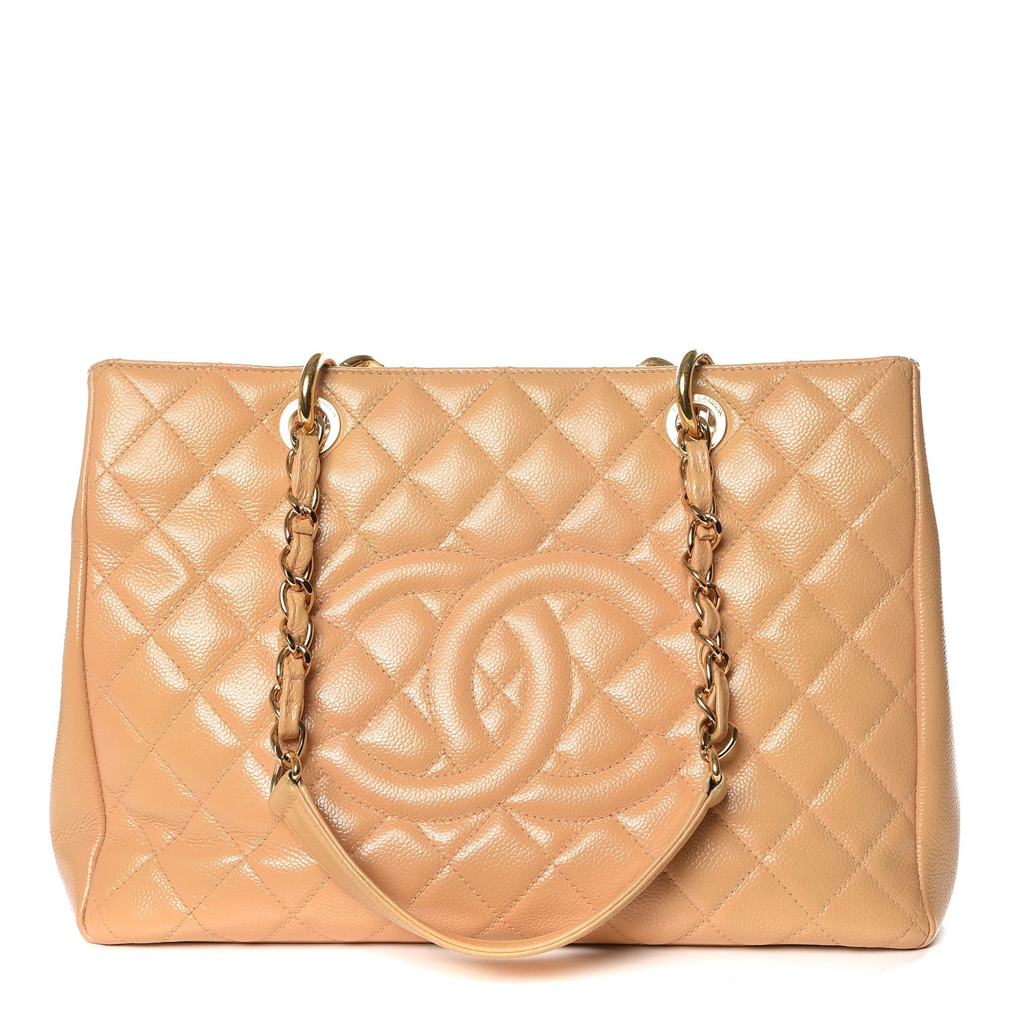 Caviar Quilted Grand Shopping Tote GST Beige