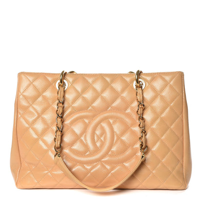 Chanel Caviar Quilted Grand Shopping Tote GST Beige 1 of 14