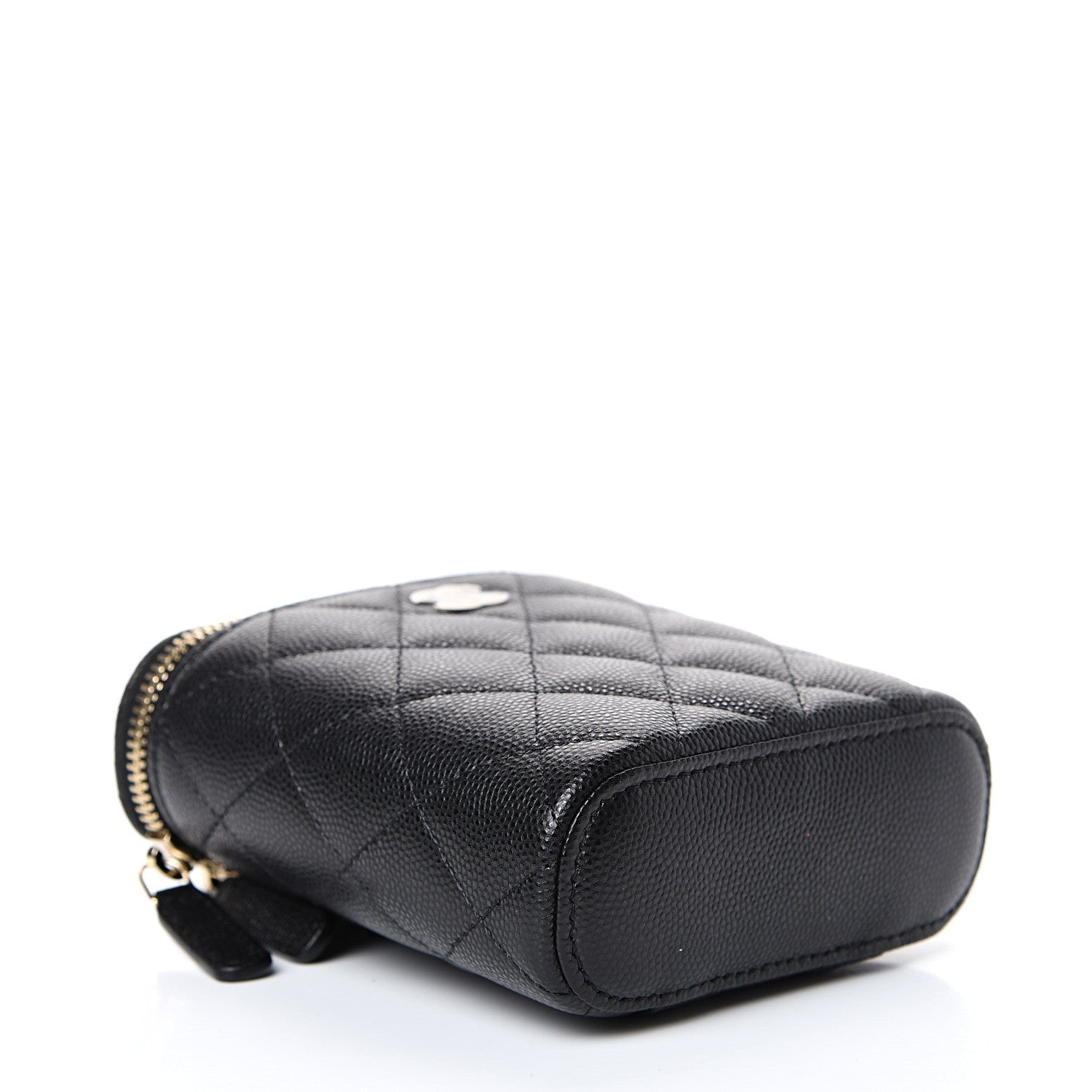 Chanel Caviar Quilted Small Vertical Coco Beauty Vanity Case With Chain Black 3 of 10