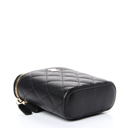 Chanel Caviar Quilted Small Vertical Coco Beauty Vanity Case With Chain Black 3 of 10