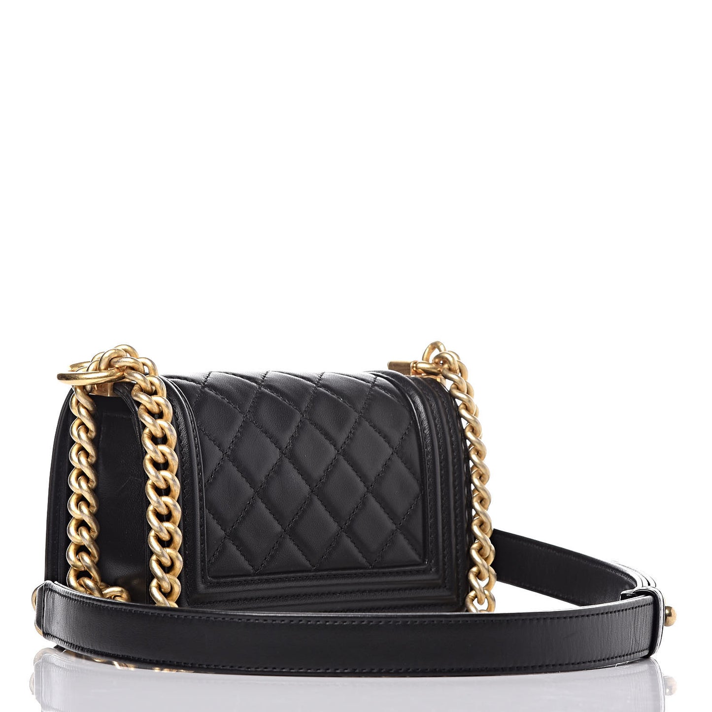 Lambskin Quilted Mini Boy Flap Black