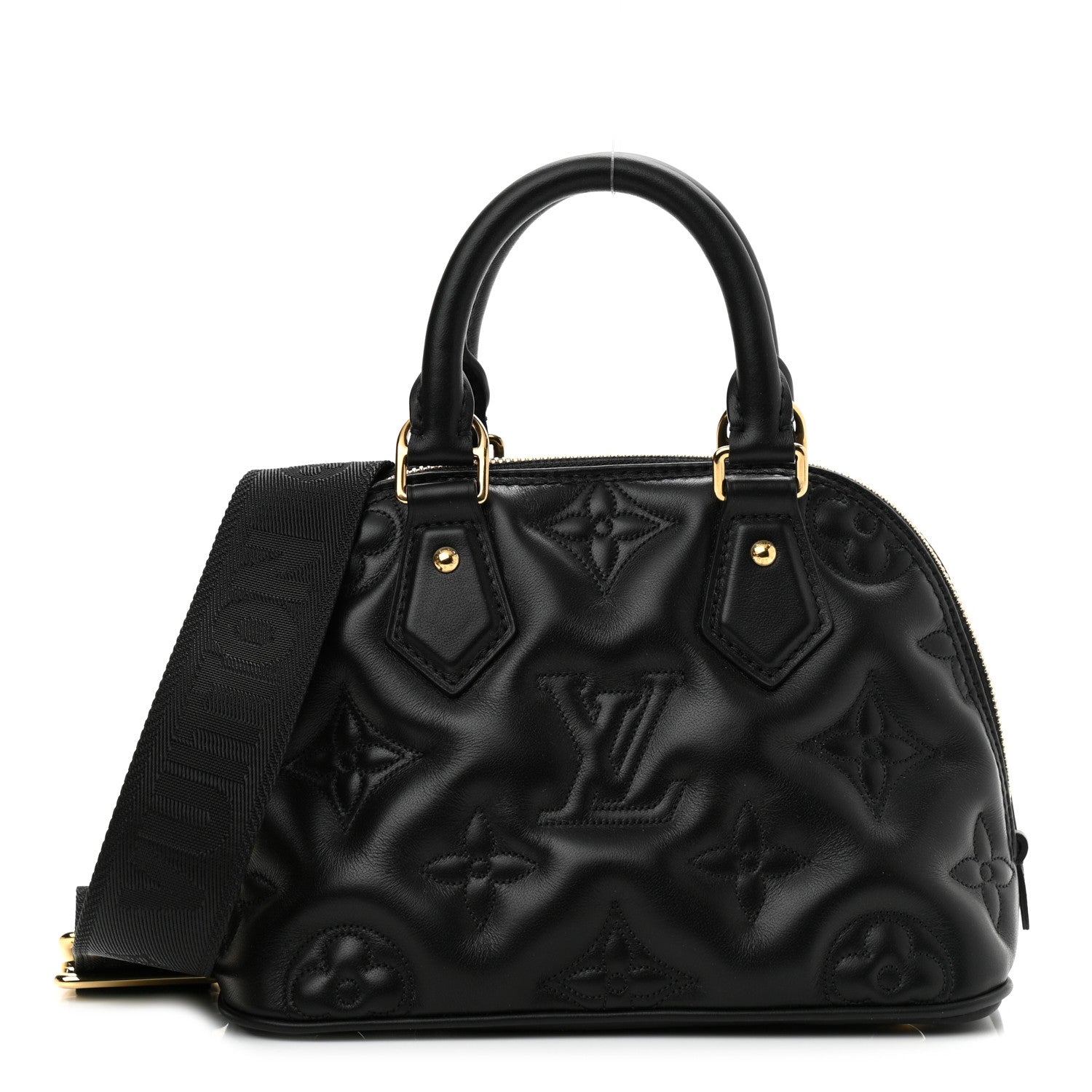 Louis Vuitton Calfskin Bubblegram Alma BB Black 1 of 8