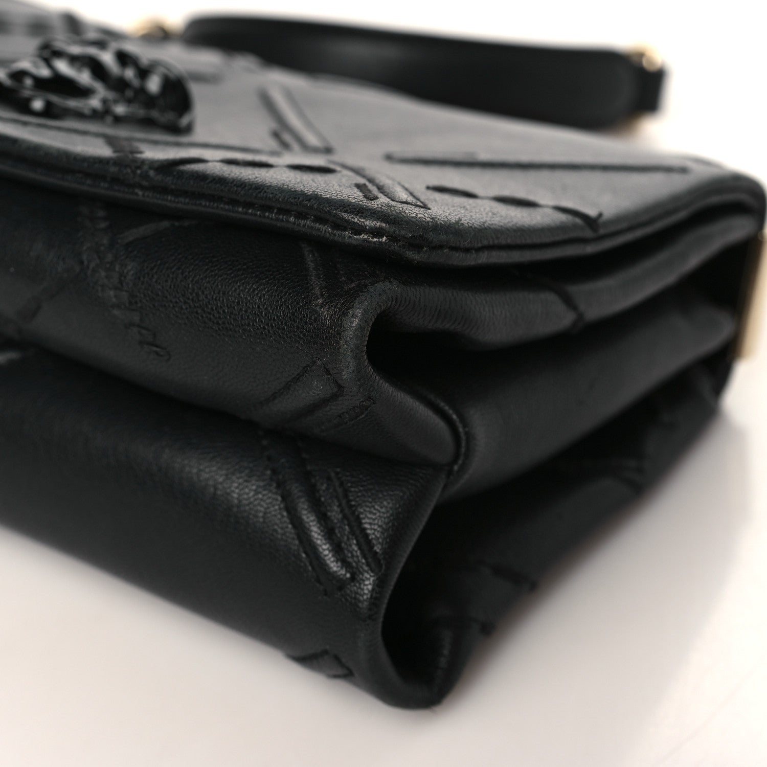 Versace Nappa Palazzo Quilted Shoulder Bag Black 8 of 8