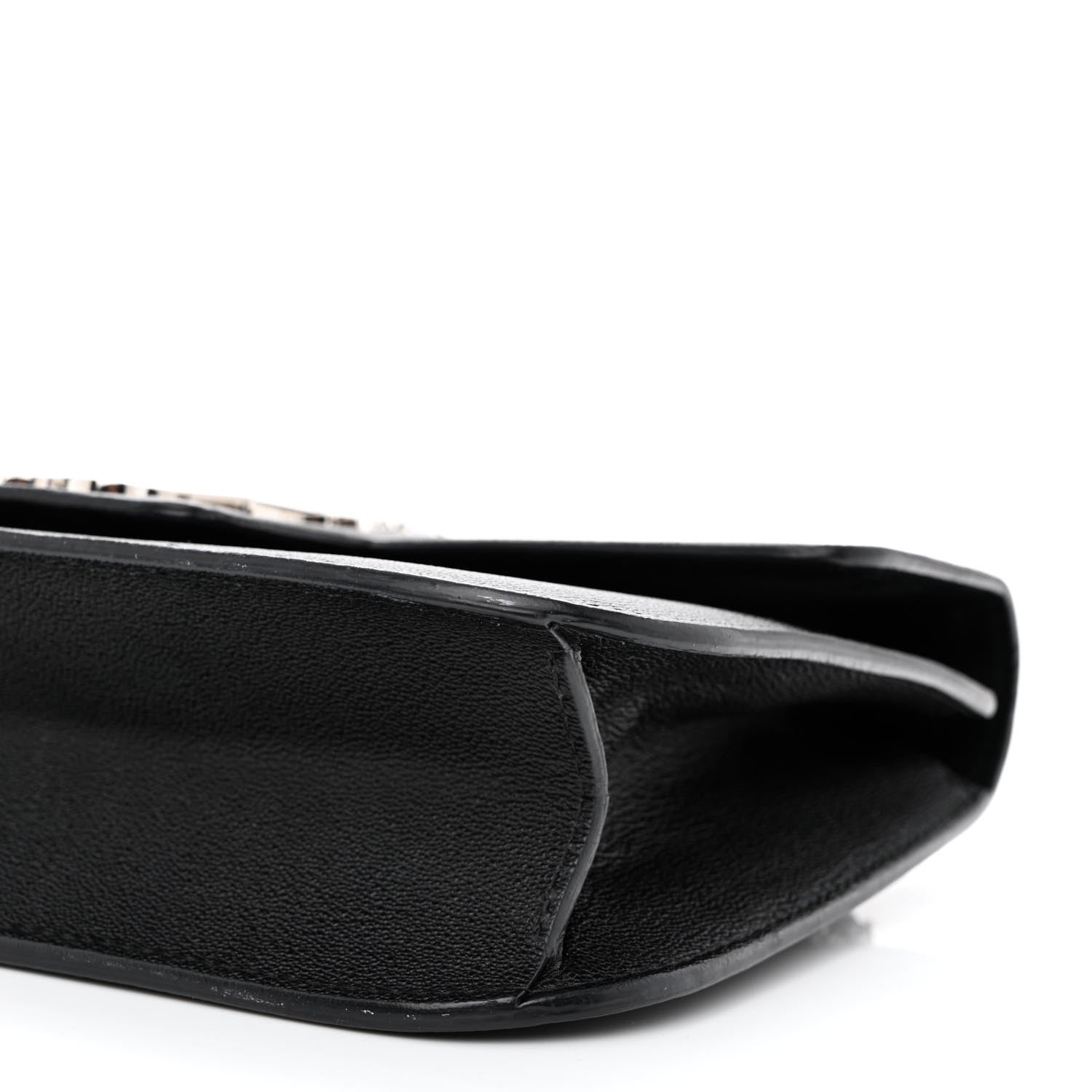 Alexander McQueen Grained Calfskin Hand Appliqued Medium Insignia Flap Black 10 of 15