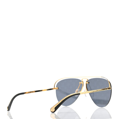 Louis Vuitton Metal Monogram Grease Sunglasses Z1172W Gold 4 of 8