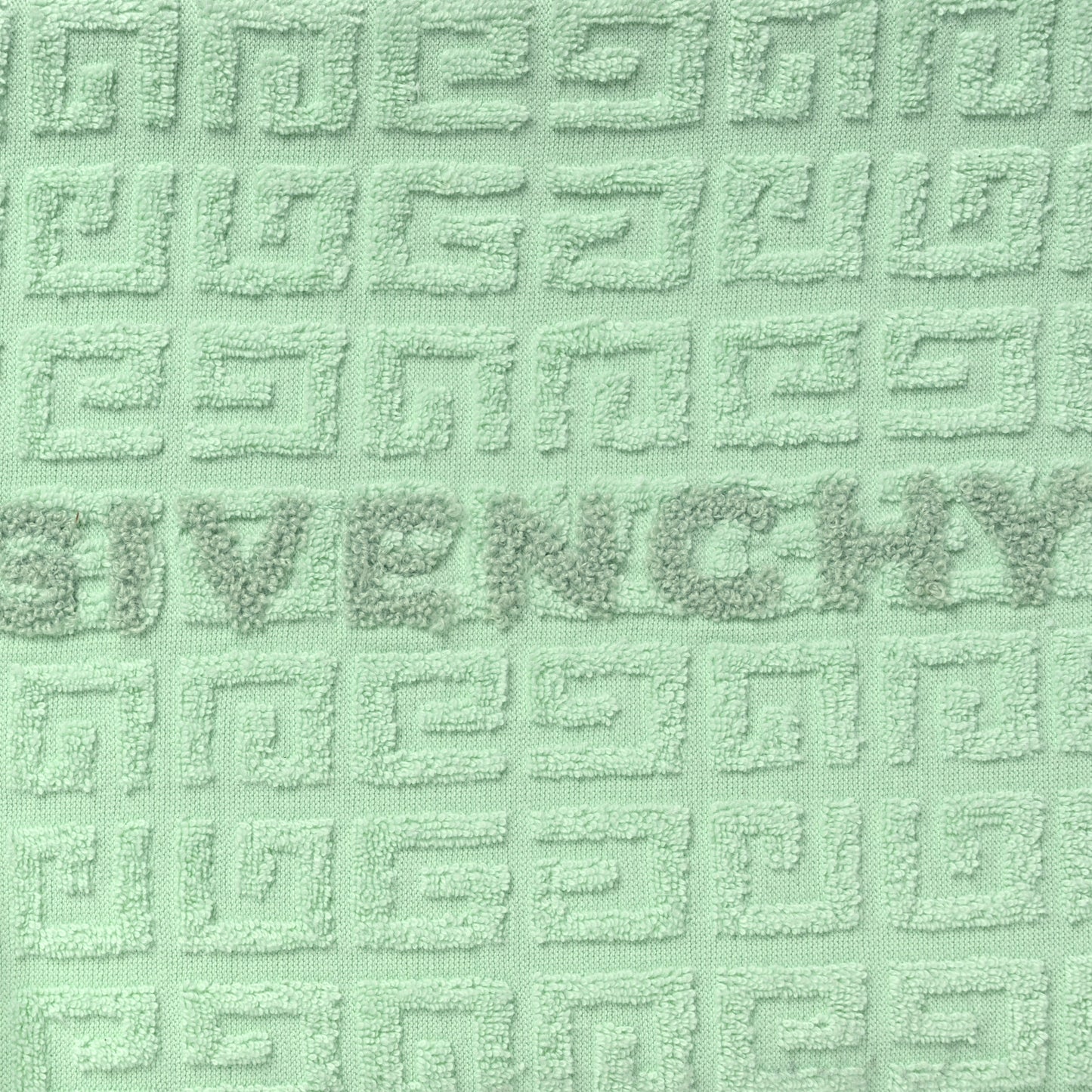 Terry Cloth Logo Zipped Pouch Aqua Green