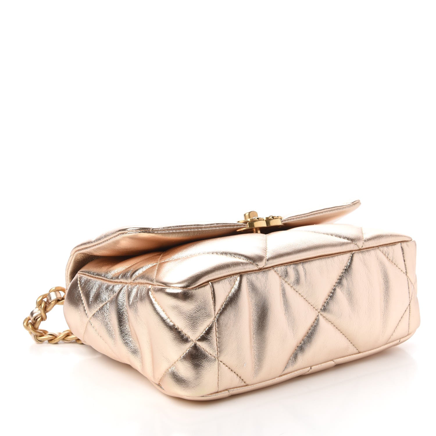Chanel Metallic Lambskin Quilted Medium Chanel 19 Flap Gold 4 of 11
