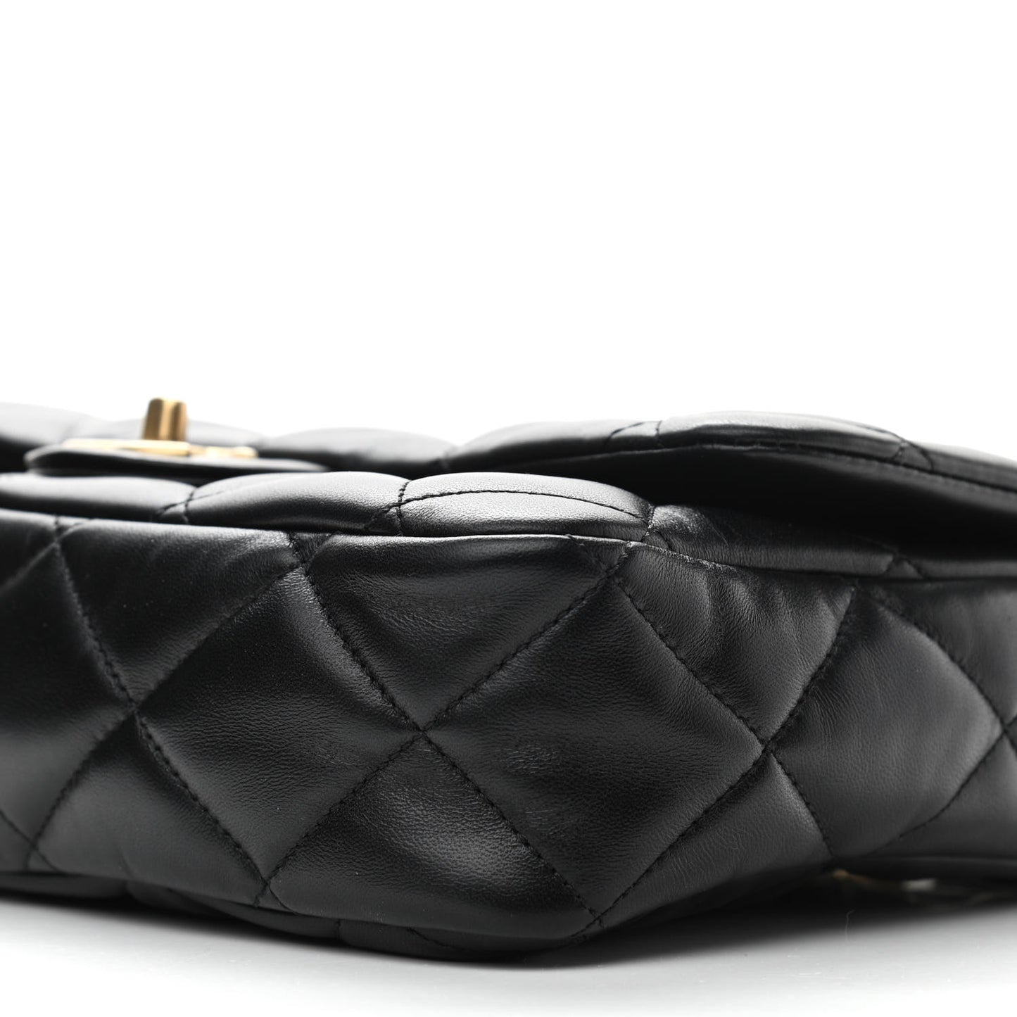 Lambskin Quilted Large CC Funky Town Flap Black
