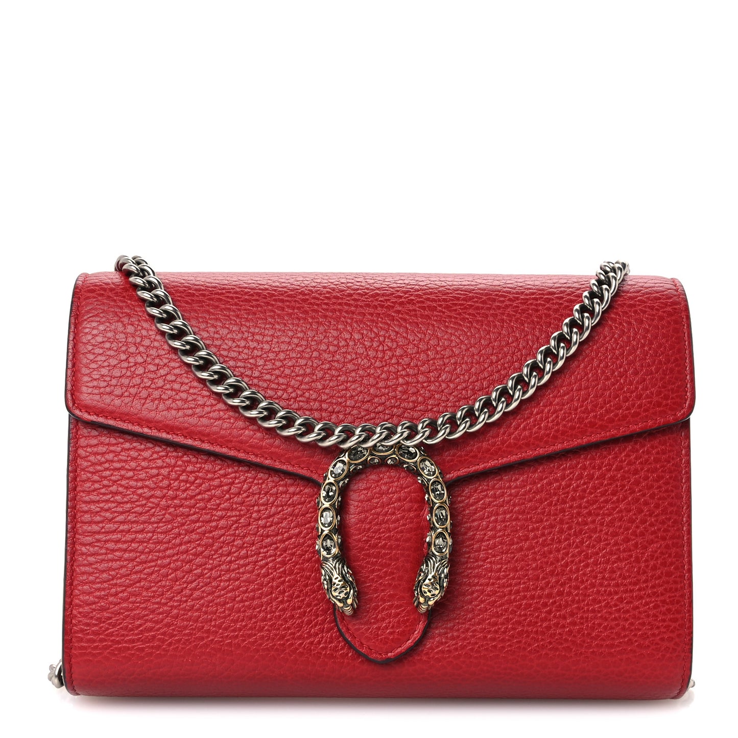 Calfskin Mini Dionysus Chain Wallet Hibiscus Red