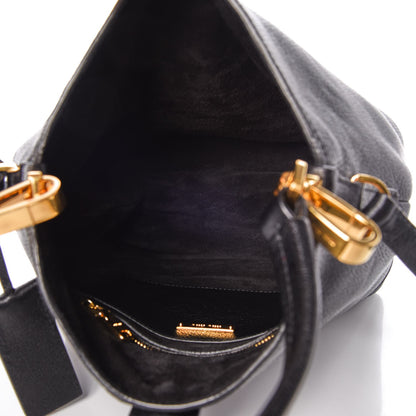 Miu Miu Goatskin Madras Secchiello Bucket Nero Black 6 of 9