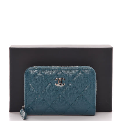 Chanel Caviar Quilted Zip Coin Purse Dark Green 8 of 8