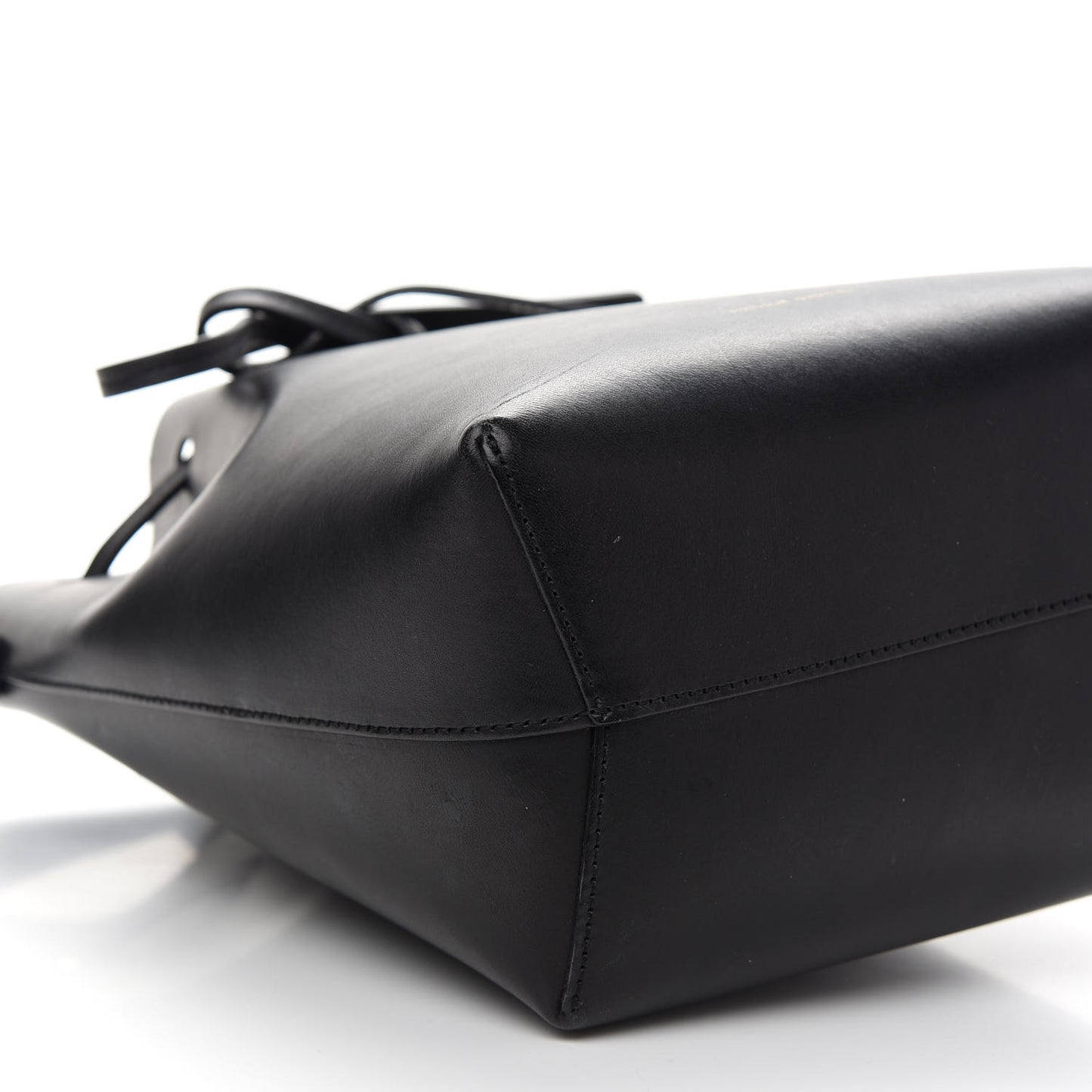 Vegetable Tanned Calfskin Mini Bucket Bag Black Flamma