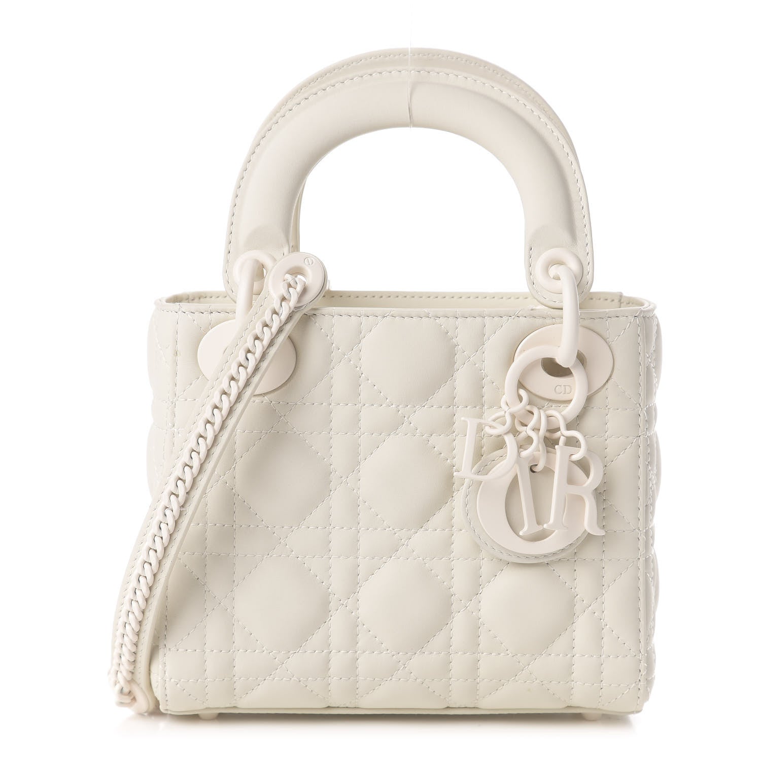 Christian Dior Ultra Matte Calfskin Cannage Mini Lady Dior White 1 of 9