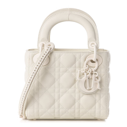 Christian Dior Ultra Matte Calfskin Cannage Mini Lady Dior White 1 of 9
