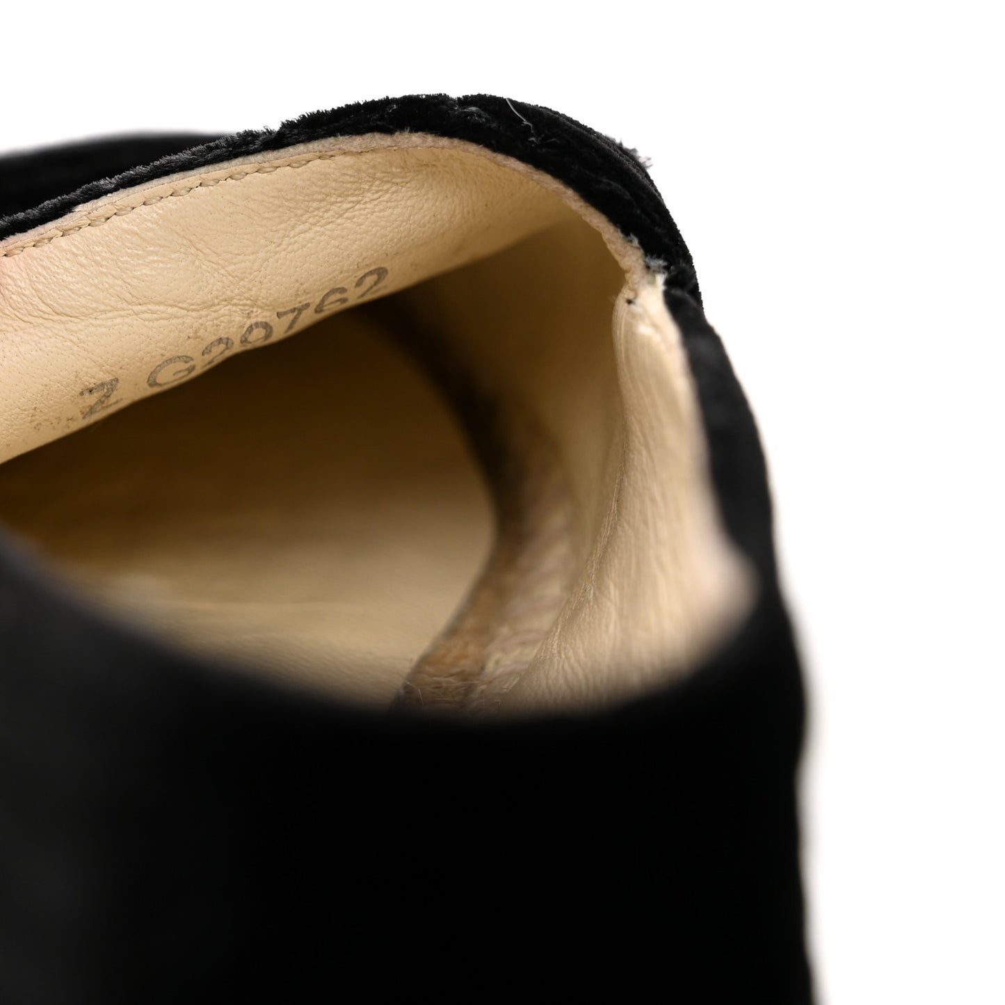 Velvet Grosgrain Quilted CC Espadrilles 35 Black